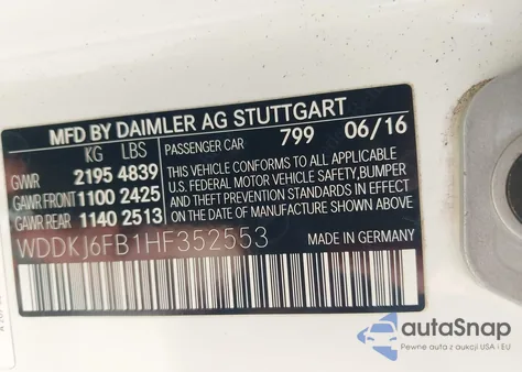 2017 Mercedes-Benz E 400 from USA, damaged, VIN WDDKJ6FB1HF352553